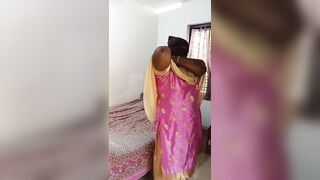 Indian lady bedroom dress change performance videos