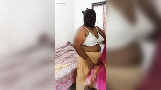 Indian lady bedroom dress change performance videos