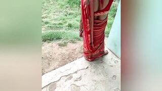 Village wife showing outdoor