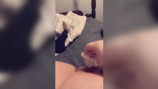 Teen plays with tight pussy home alone