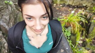 British Slut Gives Hot Blowjob in PUBLIC And Gets CAUGHT Sucking BBC