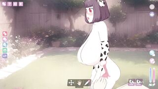 Lust's Cupid, a 2D sex simulation game Sexy Girl dressed as a cow costume Miruku