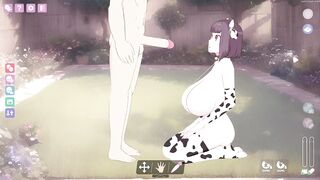 Lust's Cupid, a 2D sex simulation game Sexy Girl dressed as a cow costume Miruku