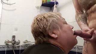 I caught my stepson in the shower and helped him cum 1