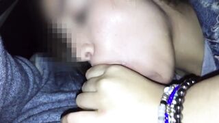 Tiny slutty teen sucking dick in the car seat