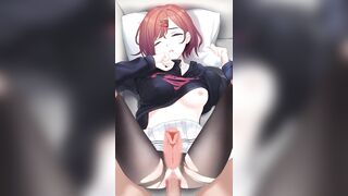 hentai uncensored student experience, hottie couldn't help herself at the sight of cock