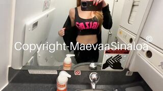 Maevaa Sinaloa - I finger myself in the plane toilet to make my little pussy cum