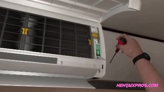 Horny Japanese Housewife Blows Big Cock Vent Worker — HENTAI 3D