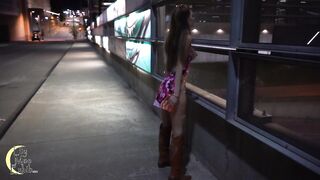 Sexy wife stripping naked on the city streets!