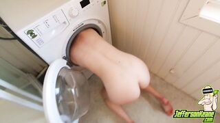 Norwegian Girlfriend Stuck in the Washing Machine