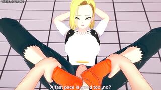 Android 18 Gives You a Footjob To Train Her Sexy Body! Dragonball Feet Hentai POV