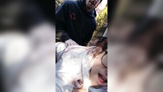 RISKY OUTDOOR CAR SEX W/ HOT SEXY COLLEGE BLONDE DOGGYSTYLE, ROUGH SEX