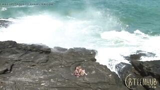 Two Lesbians Fingering Each Other on the Beach