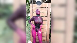 Plum rubber doll