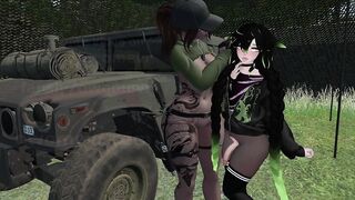 FREE USE Femboy from the Boy Toy Serves a Busty Lady Soldier - VRChat ERP