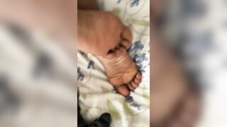 My male sock removal in bed