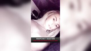 Hot Blonde Babe Masturbate inside the Car - Snapchat Step Mom